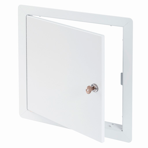 12"x12" Flush Universal Access Door with Exposed Flange, Key cylinder cam latch, Pin hinge, Cendrex